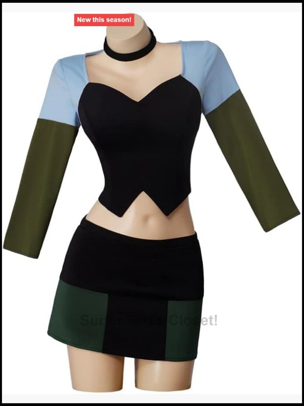 Gwen Cosplay Costume Crop Top and Mini Skirt Set Halloween Women